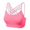 thumbnail image 2 of Women's Novelty Bras Seamless Triple Criss-Cross Front Bralette Sports Bra (No Pad), 2 of 4