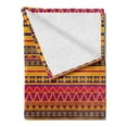 thumbnail image 2 of Tribal Soft Flannel Fleece Throw Blanket, Vector Style Inspired Image with Geometric Borders, Cozy Plush for Indoor and Outdoor Use, 50" x 60", Multicolor, by Ambesonne, 2 of 5