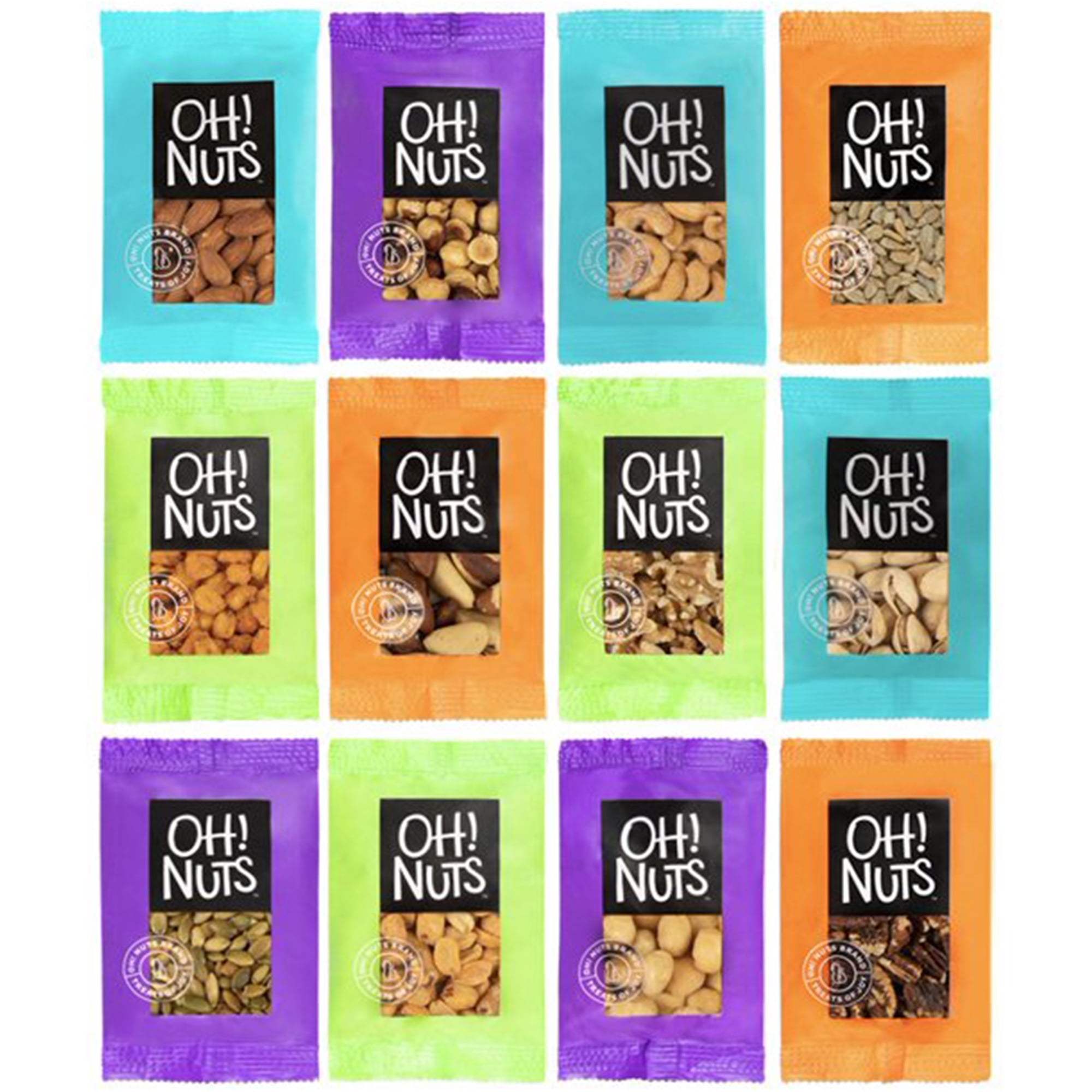 Oh! Nuts 12 Individual Nuts & Seeds Healthy Snack Packs Gourmet Snacks