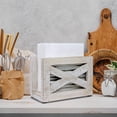thumbnail image 7 of Rustic Napkin Holder For Table Farmhouse Napkin Holder Wood Napkin Holders For Kitchen Rustic White, 7 of 7