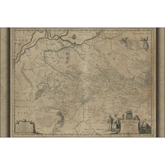 24"x36" Gallery Poster, map of the Ukraine 1648 in latin