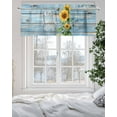 thumbnail image 5 of Sweet Home Valances for Windows Sunflower Vintage Rustic Lake Blue Stripe Wood Board Valance Rod Pocket Short Window Treatments Curtains for Kitchen Bathroom Living Room Bedroom, 42 x 12 Inch, 5 of 7