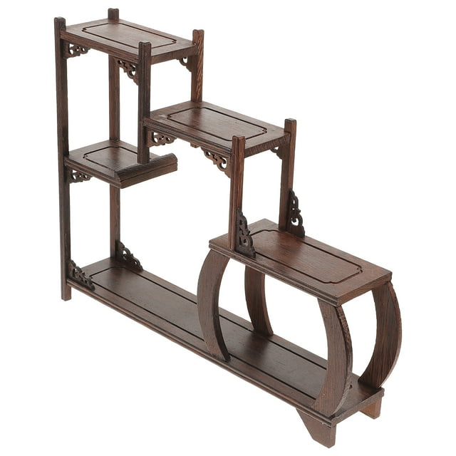 MasteelfCA Wooden Antique Shelf Curio Display Rack Antique Display Stand Home Decor