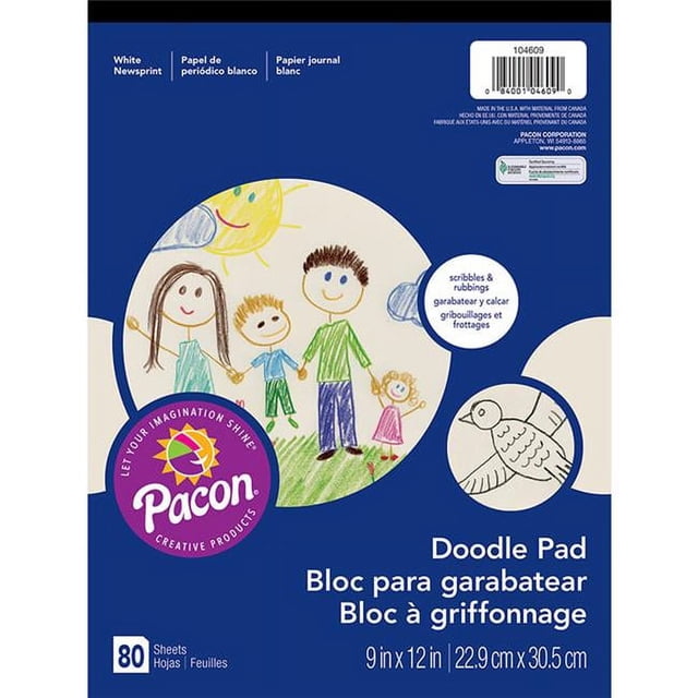Pacon PAC104609-6 Doodle Pad&44; 9 x 12 Po. - 6 Unité