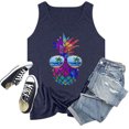 thumbnail image 2 of Jmters Women's Plus Size Summer Pineapple Sunglasses Tees Sleeveless Vacation T Shirt Tank Tops Hawaiian Graphic Printed, 2 of 4