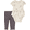 Gray/Ivory, variant on Baby Girl Outfit Set, 2-Piece, Sizes 0/3-24 Months