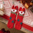 thumbnail image 1 of Chaussettes de Maison en Peluche Tissée Corail Chaud Automne Hiver Noël, 1 of 3