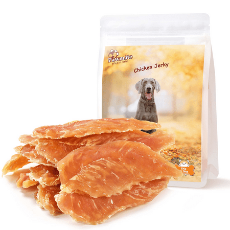 Pawmate Chicken Jerky Dog Treats, High Protein Real Premium Snacks for Small Medium Large Dog, 11 oz