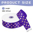 thumbnail image 2 of Grosgrain Ribbons 50 Yards 1-1/2 Inch Deep Purple Gold Dots Ribbon for Crafts Gift Wrapping Wedding, 2 of 7