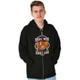 thumbnail image 4 of Real Men Fight Fire Firefighter Men's Big & Tall Graphic Zip Up Hoodie Brisco Brands 5X, 4 of 5