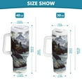 thumbnail image 6 of Yayeee 40oz Stainless Steel Tumbler with Straw and Handle Double-Wall Insulated Travel Water Bottle, River and Mountains, 6 of 8