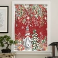 thumbnail image 4 of Red Christmas Gnomes Semi Sheer Curtains Drapes for Living Room,Bedroom,French Doors Window 45 Inches Long,Xmas Tree Poinsettia Winter Gifts Rod Pocket Chiffon Curtain Drapery Voile Draperies Panel, 4 of 6
