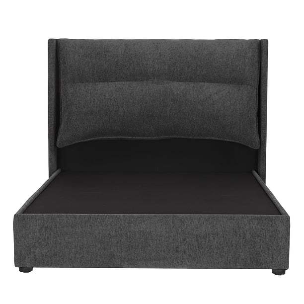 Recámara Queen Size Becca Gris Oxford con Cabecera + Box Base Cama