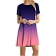 thumbnail image 1 of Vestido estilo túnica estilo camiseta Bidobibo para mujer, manga corta, efecto tie-dye, con degradado, regalo de Navidad, 1 of 2