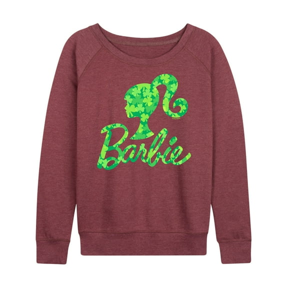 Barbie - Shamrock Pattern Logo - Women's Lightweight French Terry Long Sleeve Shirt