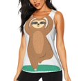 thumbnail image 1 of Balery Cute Sloth In Yoga Pose Tree Camiseta sin mangas estampada ligera para mujer, tops de entrenamiento sin mangas, camisetas de yoga transpirables de secado rápido.-Medium, 1 of 7