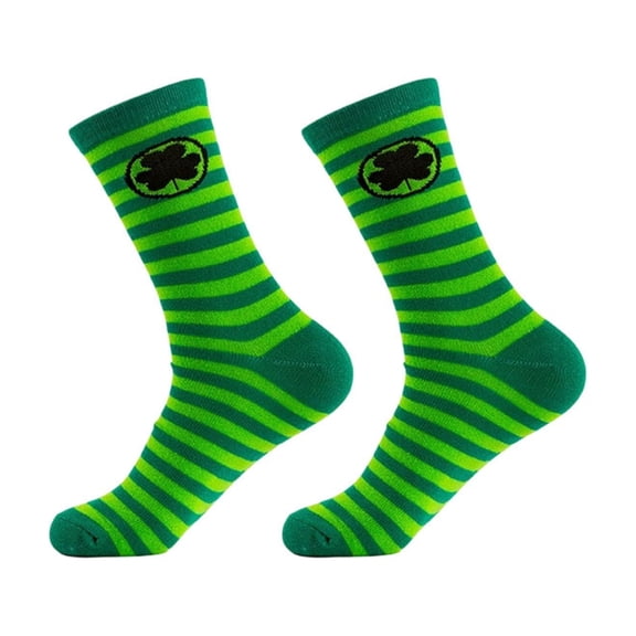 St Patrick Knitted Socks Under $5! Kadlawus St Patrick’s Day Mid Calf Socks, Knitted Unisex Socks, Casual Party Holiday Wear, Novelty Socks, Green Striped Socks, Gift for St Patrick’s Day
