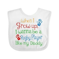 Inktastic Rugby Player Like Daddy Boys or Girls Baby Bib