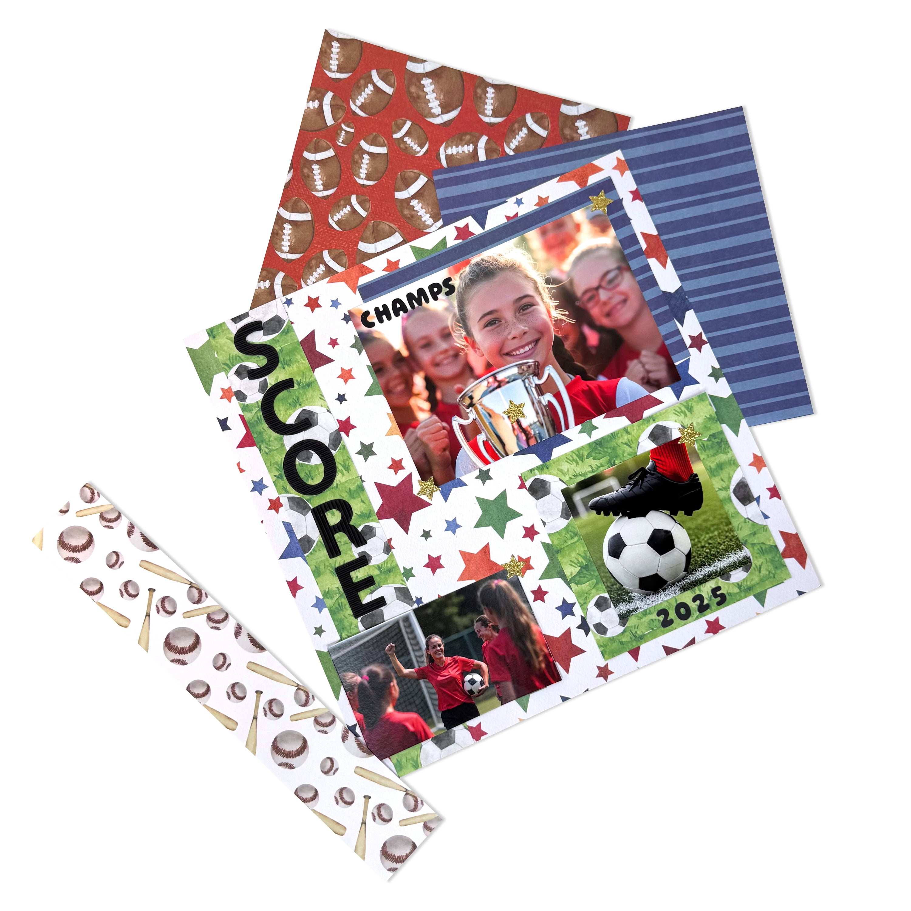 Hello Hobby Sports Multi-Size Paper Pack for Scrapbooking and Crafting
