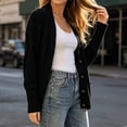 thumbnail image 6 of Women Knit Cardigan Long Sleeve Button Front V Neck Open Sweater Coat With Side Pockets Soft Thick Knitted Casual Layering Tops Spring Fall Outerwear Outfits, 6 of 8