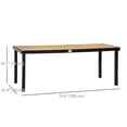 thumbnail image 2 of 75" Rectangular Outdoor Dining Table for 8 | Natural Faux Wood Top & Aluminum Frame | Patio, Garden, Lawn Table, 2 of 7