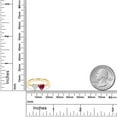 thumbnail image 5 of Gem Stone King 18K Yellow Gold Plated Silver Red Created Ruby Ring Set with Moissanite (1.02 Cttw) (Size 9), 5 of 6