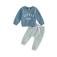 thumbnail image 1 of ZAXARRA Garçons Tout-Petits Automne Tenues Lettre Impression Col Rond Sweat-Shirts à Manches Longues et Pantalons 2Pcs Vêtements Ensemble, 1 of 9