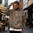 thumbnail image 5 of Hsovts Cozy Soft Halloween All Over Print Hoodies for Men, Spider Web Candy Pumpkin Ghost Pattern Relaxed Fit Daily Casual Sweatshirt Black 3xL, 5 of 6