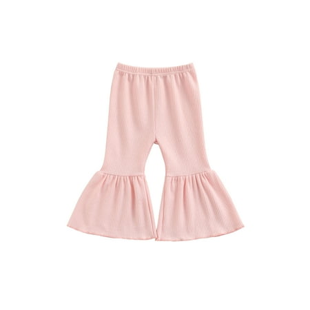

TheFound Toddlers Infant Baby Girl Flared Pants Legging Casual Elastic Waist Ruffle Bell Bottom Pants Clothes