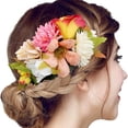 thumbnail image 2 of XASZHN Flower Hair Side Combs Slide Clips Floral Bows Hairpins Set Orange_003 One Size, 2 of 5