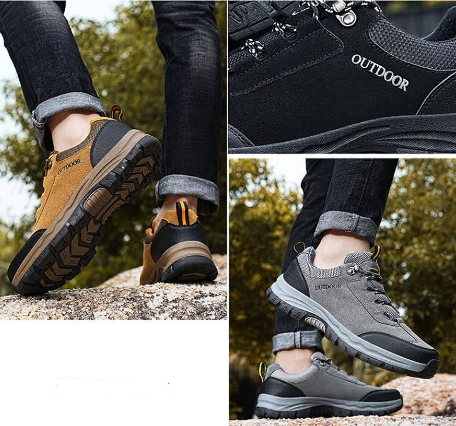 Men's Outdoor Hiking  Shoes,Waterproof Trailing Trekking Walking Shoe,Non Slip Comfortable Hike Climbing Sneakers