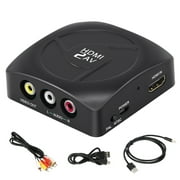 HDMI to RCA Converter, HDMI to Composite Converter, HDMI to AV CVBS Converter Adapter, HDMI2AV Converter(HDMI and RCA Cables Included)