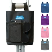 Crutch Comfort Large Universal 2-Pocket 8"x9" Crutch Bag/ Tote/ Pouch (Black)