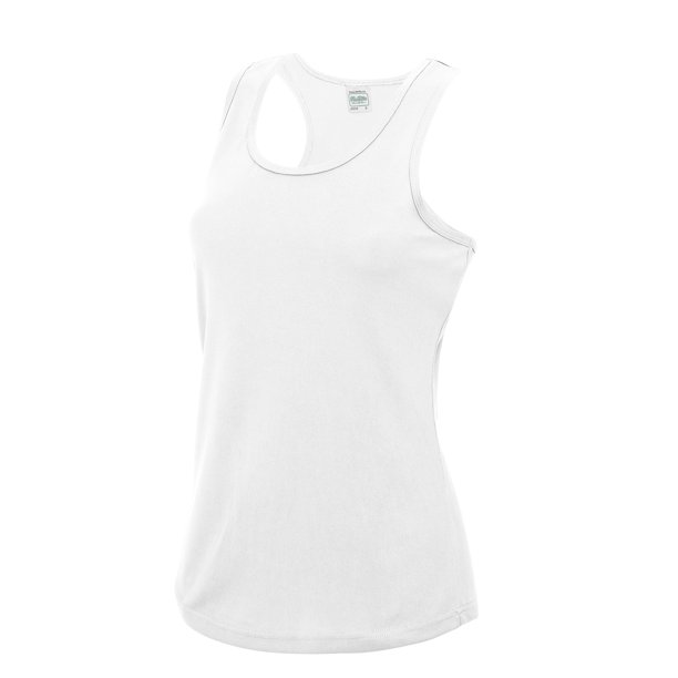 Just Cool- Camiseta de tirantes ajustada para mujer (Blanco polar)