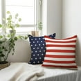 thumbnail image 6 of 4th of July Throw Pillow Cover 18x18 Inch Set of 2 Patriotic Red White Stripes Blue Stars Decorative Outdoor Pillow Cover Memorial Independence Day Pillow Cases Farmhouse for Home Sofa Bed, 6 of 6