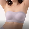 thumbnail image 6 of Byworldtasic Plus Size Strapless Bras for Women Wireless Padded Bandeau Bra Jelly Seamless Non-Slip Invisible Bralette, 6 of 9