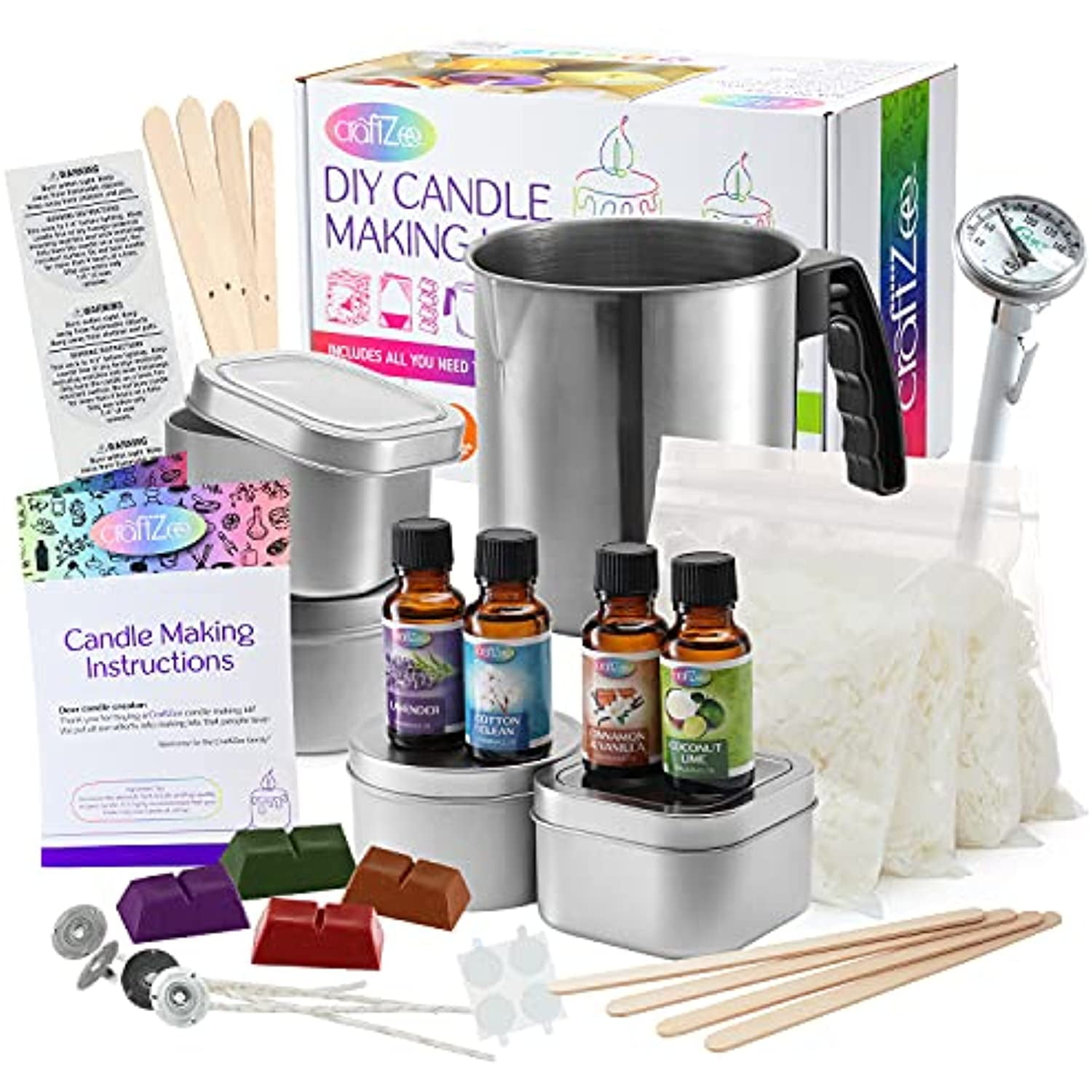 Craftbud Soy Candle Making Kit for Adults, Candle Making Supplies Kit for Adults Kids, 12lb Soy Wax for Candle Making, DIY Candle Makin