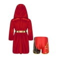 thumbnail image 2 of Fldy Tenues de Boxe pour Garçons, Ensemble Robe à Capuche en Satin Métallique et Shorts, Robe de Fête Déguisement A3 6, 2 of 5