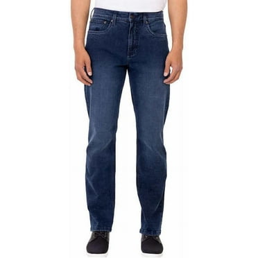 Urban Star Men's Jeans Relaxed Fit – Straight Leg Stretch (Dark Blue, 38Wx34L)