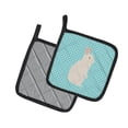 thumbnail image 2 of Caroline's Treasures New Zealand White Rabbit Blue Check Pair of Pot Holders, 2 of 3