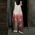 thumbnail image 2 of WTOBBY Women's Vintage Casual Jumpsuit with Halloween Blood Print Design, Loose Fit and Shoulder Strap in Cotton Linen Blend for Unique Retro Style,RedS, 2 of 5