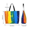 thumbnail image 7 of Ratiio Rainbow Colored Print Reusable Grocery Bags - Washable, Foldable, Packable Tote, Large Handles, Heavy Duty, Zippered Top Pouch, 7 of 7