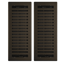 4in x 12in Montezuma Style Bronze Age Metal Heating and Cooling Air Floor Register (2 PACK) - Overall 5 1/4" x 13 1/4"