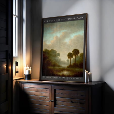 Everglades National Park Vintage Florida Coastal Landscape Art, Unframed Paper Print