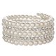 thumbnail image 1 of Xiao Hua Pulsera de perlas de imitación para mujer, con múltiples capas de cristales y diamantes de imitación, apilable, abierta, para novia, boda, color plateado, 1 of 4
