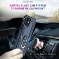 thumbnail image 6 of For Apple iPhone 15 (6.1") Shockproof Hybrid Dual Layer PC + TPU with Ring Stand Metal Kickstand Heavy Duty Armor Phone Case Cover by Xpression - Blue, 6 of 9