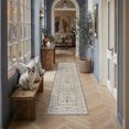 thumbnail image 3 of BERTHMEER 2'x6' Runner Rugs for Hallway Kitchen Entryway Bedroom Bathroom Entrance Oriental Floral Vintage Farmhouse Machine Washable Non-slip Traditional Distressed rugs, Beige Blue, 3 of 5