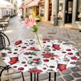 thumbnail image 6 of Christmas Round Tablecloth for 36-44 Inch Tables, Fitted Table Cover with Elastic Edge, Xmas Snowman Tree Snowflake Balls Waterproof Outdoor Table Cloth Protector for Patio Garden Dinner Picnic, 6 of 9