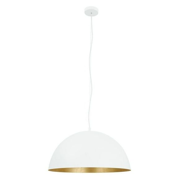 204323A-Eglo Lighting-Rafaelino - 1-Light 24 Inch Bowl Pendant - Black-Gold Leaf Finish - Black-Gold Leaf Metal Shade