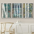 thumbnail image 3 of IDEA4WALL Framed Canvas Print Wall Art Set of 3 Retro Vintage Forest Trees on Wood Background Wall Decor Spring Birds Nature Wilderness Botanical Prints Minimal Bohemian Artwork - White 16"x24"x3, 3 of 5